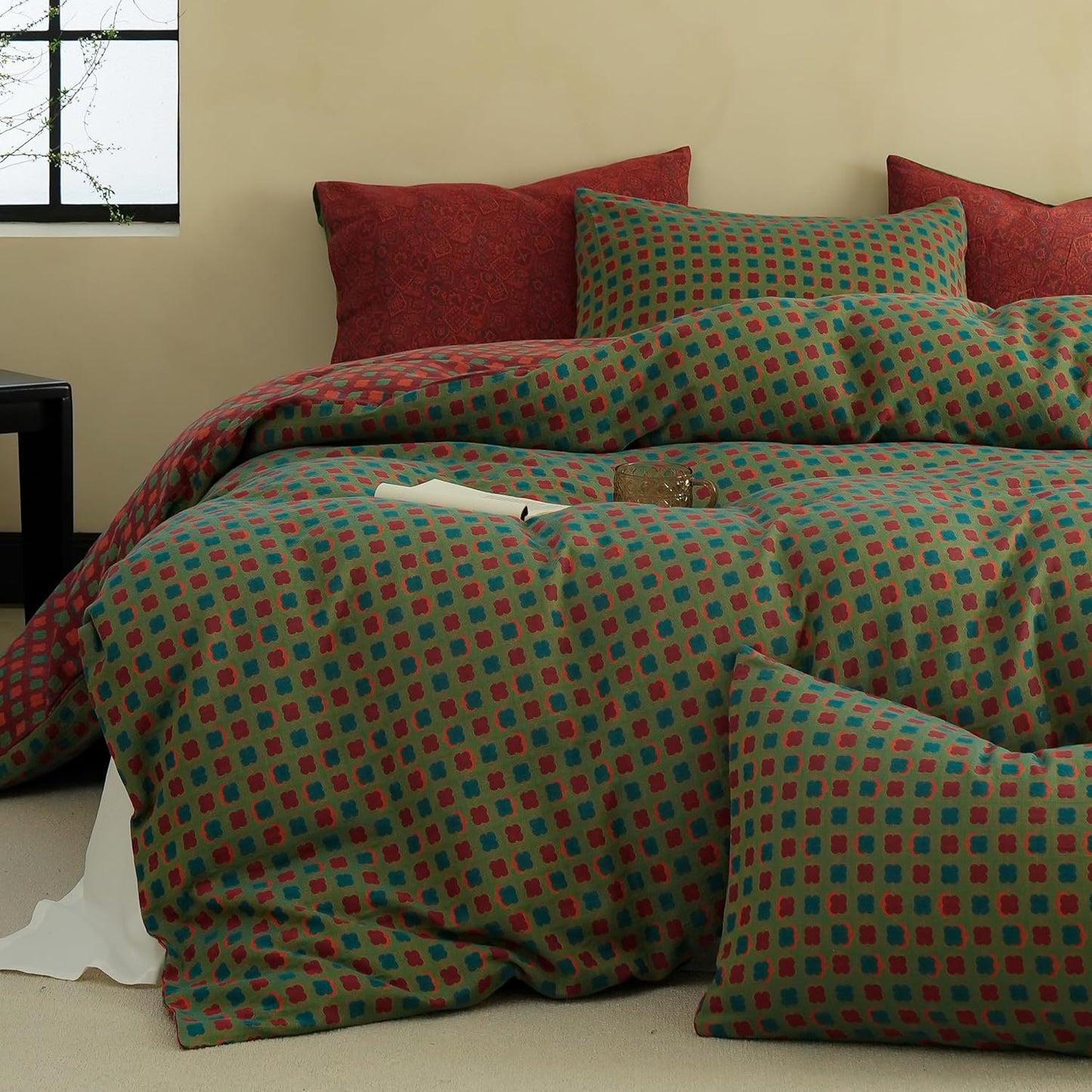100% Cotton Duvet Cover Set Yarn-Dyed Jacquard Textured 3PCS