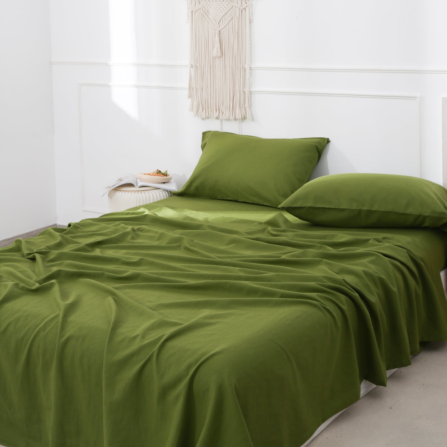 55% Linen + 45% Cotton Blend Flat Sheet - Basic Style