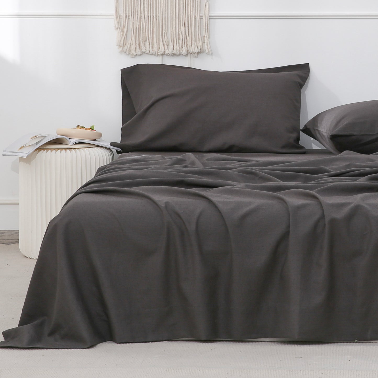 55% Linen + 45% Cotton Blend Flat Sheet - Basic Style