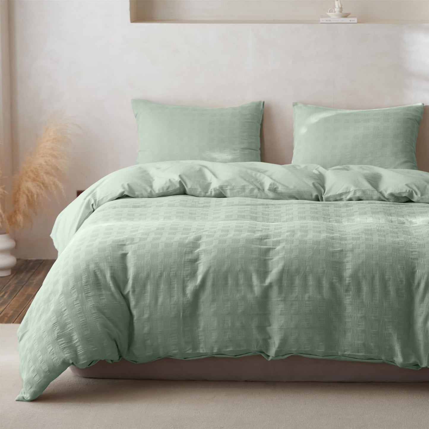100% Cotton Duvet Cover Set Waffle Weave 3PCS