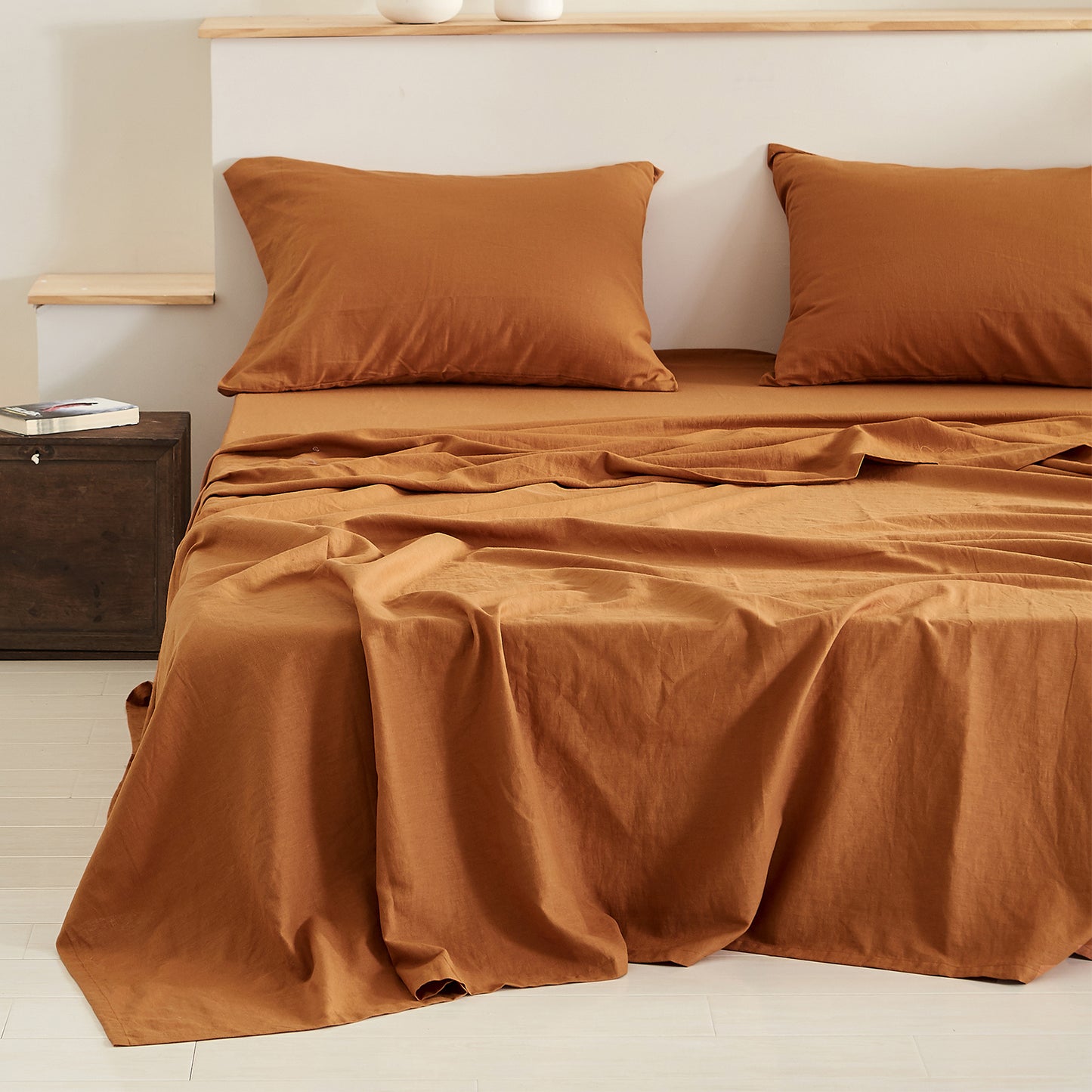 55% Linen + 45% Cotton Blend Flat Sheet - Basic Style