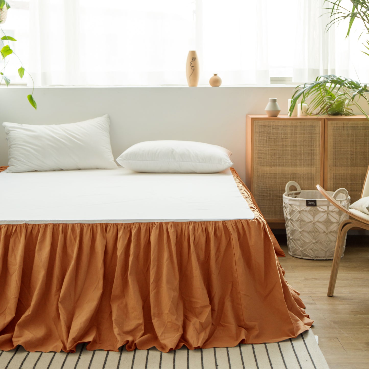 55% Linen + 45% Cotton Blend Bed Skirt - Ruffle