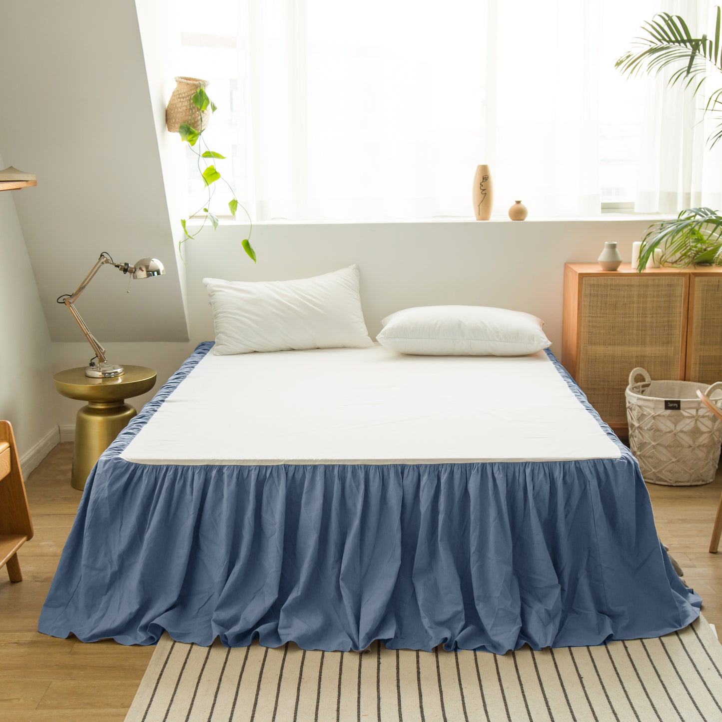55% Linen + 45% Cotton Blend Bed Skirt - Ruffle