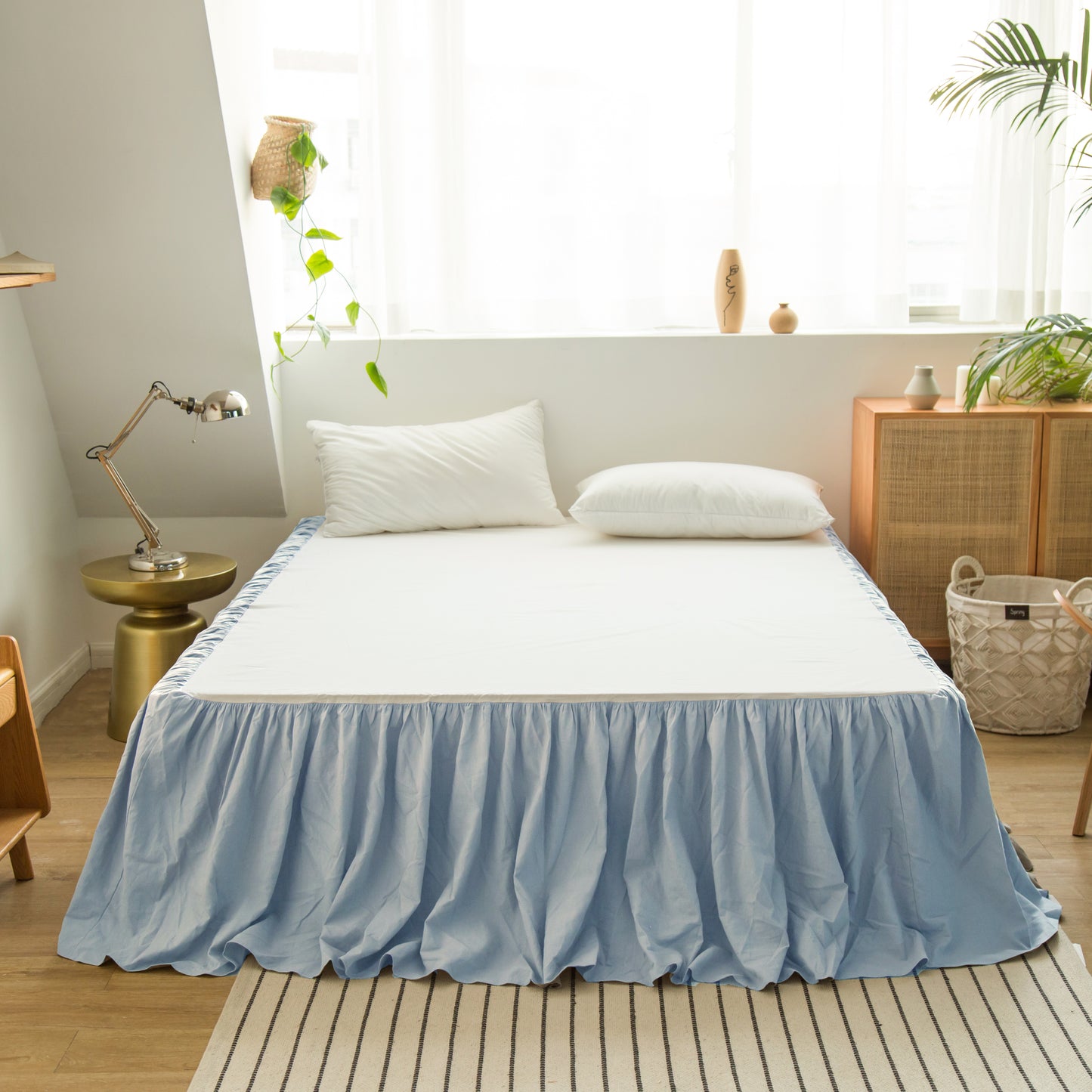 55% Linen + 45% Cotton Blend Bed Skirt - Ruffle