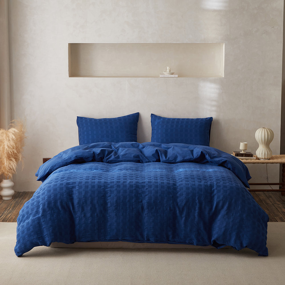 100% Cotton Duvet Cover Set Waffle Weave 3PCS