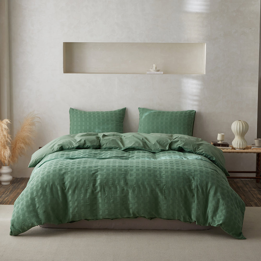 100% Cotton Duvet Cover Set Waffle Weave 3PCS