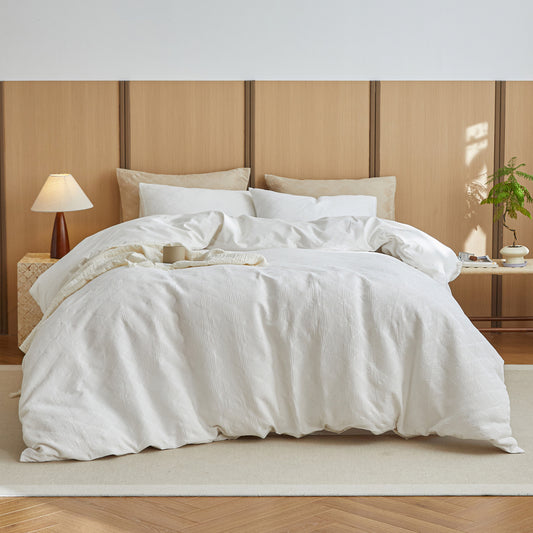 100% Cotton Duvet Cover Set Waffle Weave 3PCS Diamond