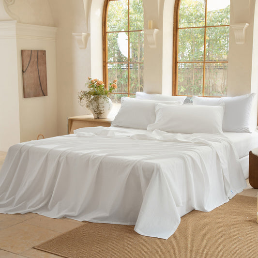 BISELINA 100% Washed Cotton Sheet Set