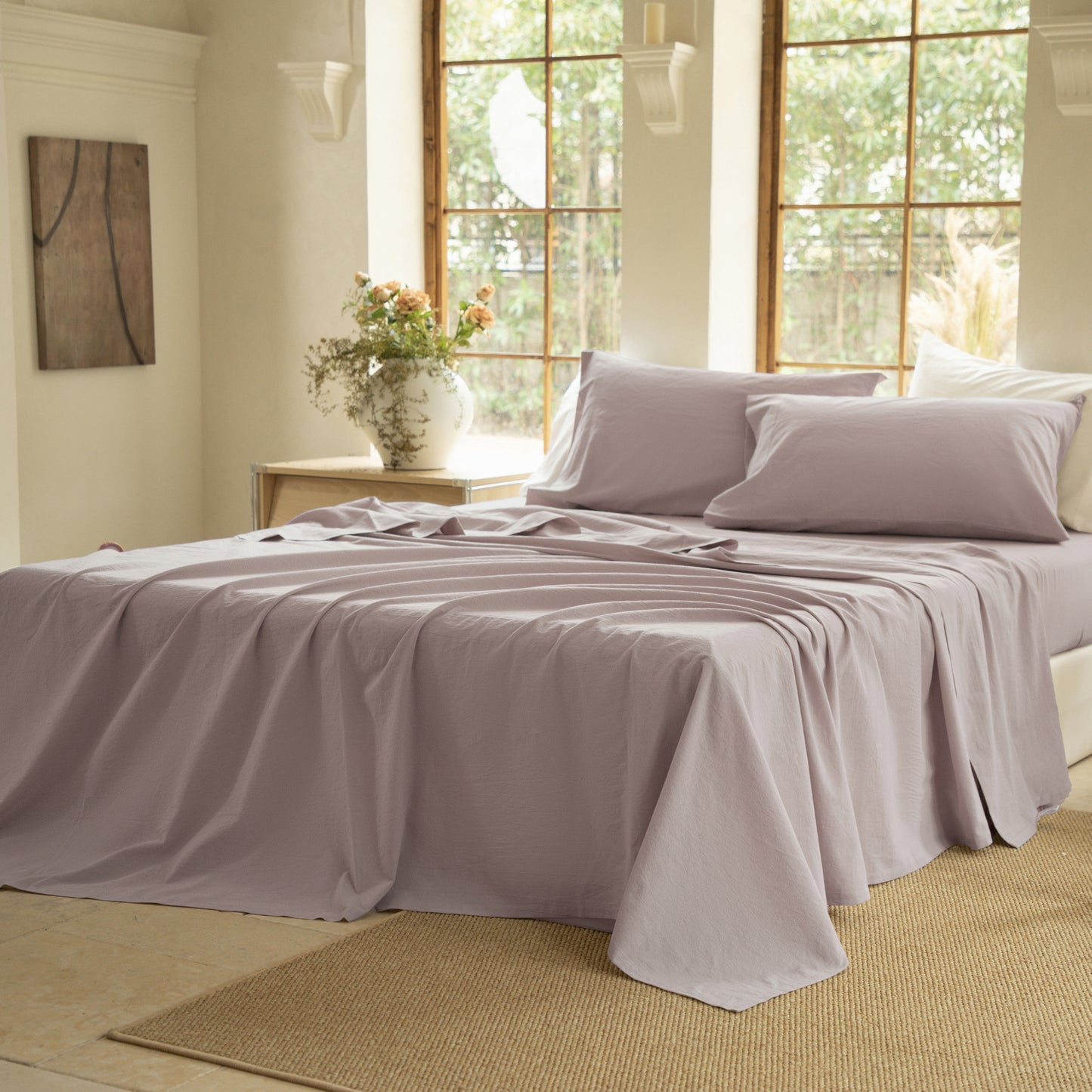 BISELINA 100% Washed Cotton Sheet Set