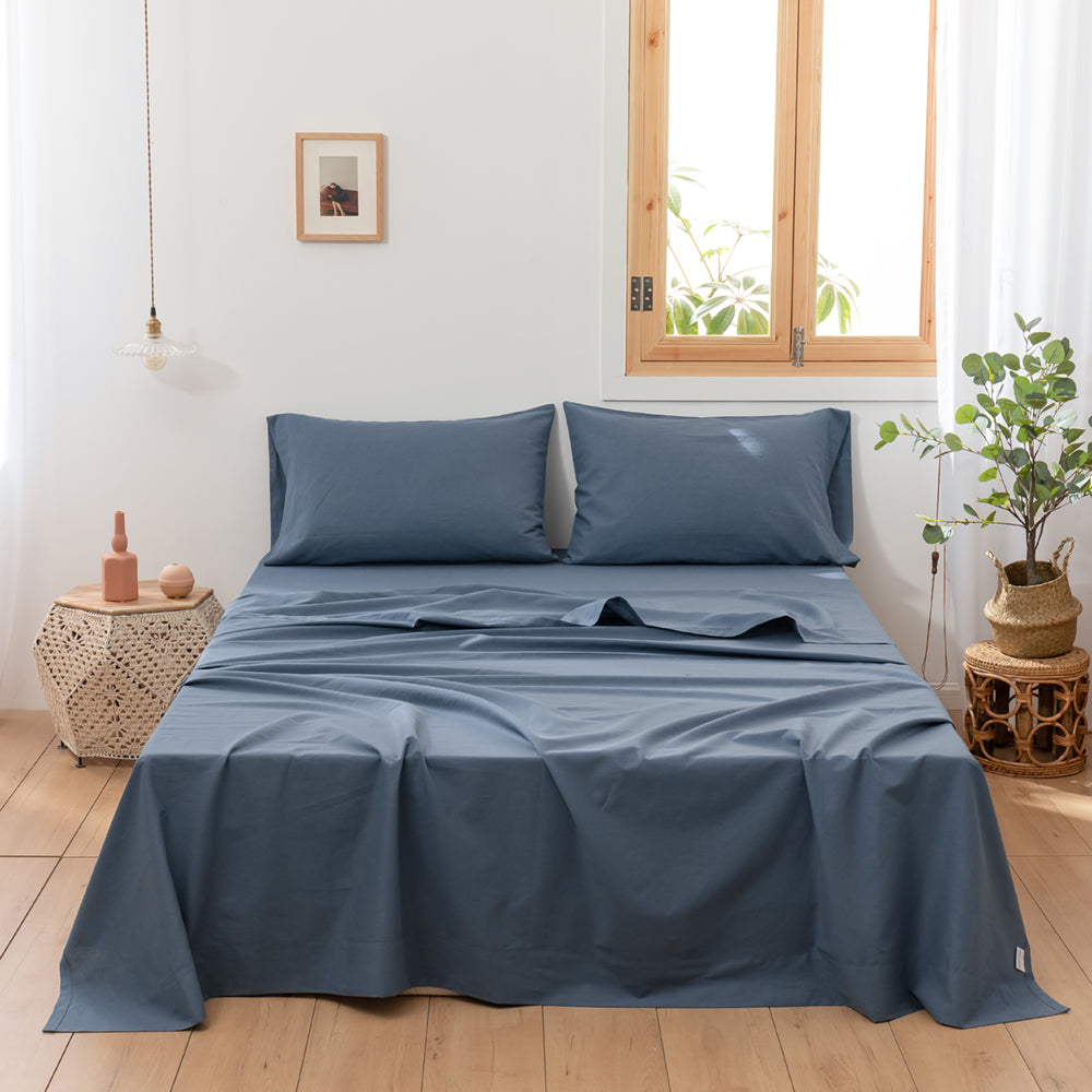 55% Linen + 45% Cotton Blend Flat Sheet - Basic Style