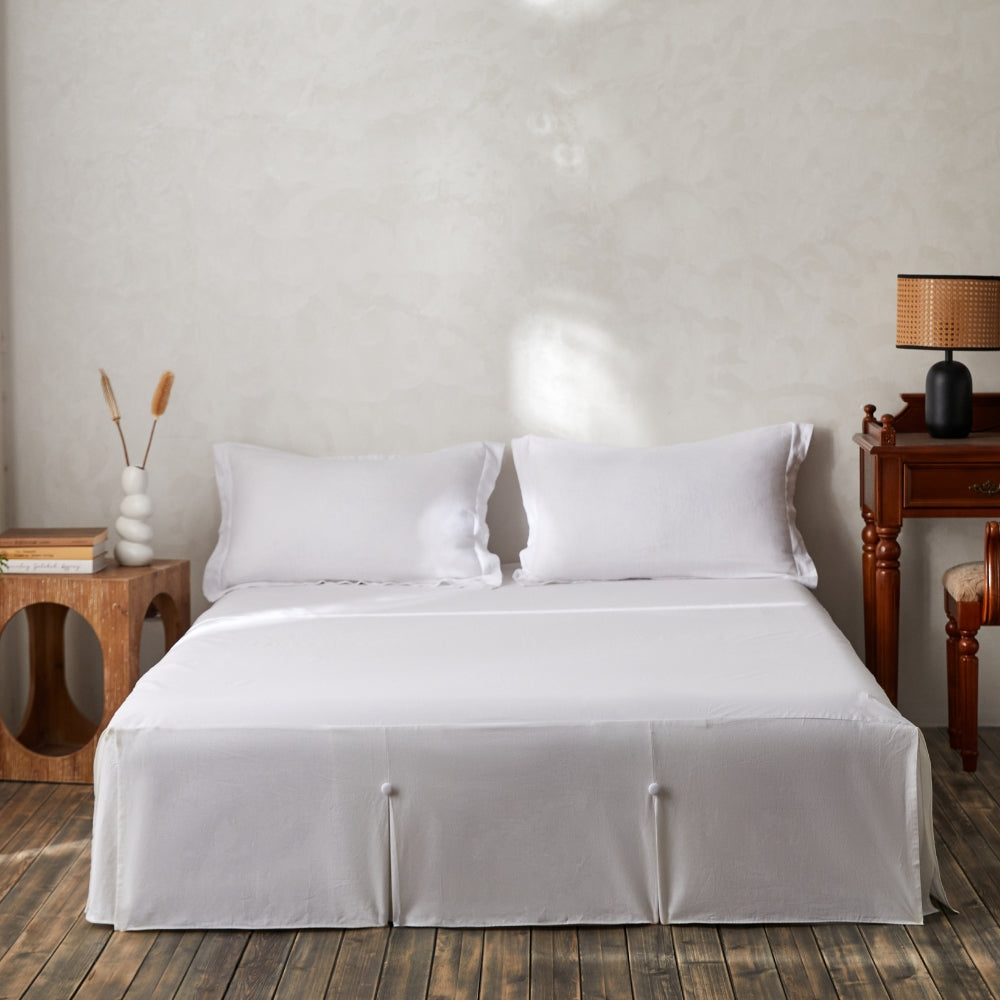 55% Linen + 45% Cotton Bed Skirt - Button