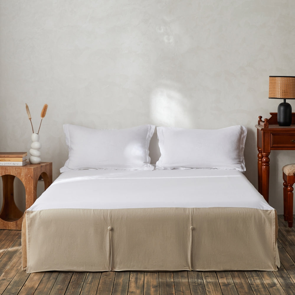 55% Linen + 45% Cotton Bed Skirt - Button