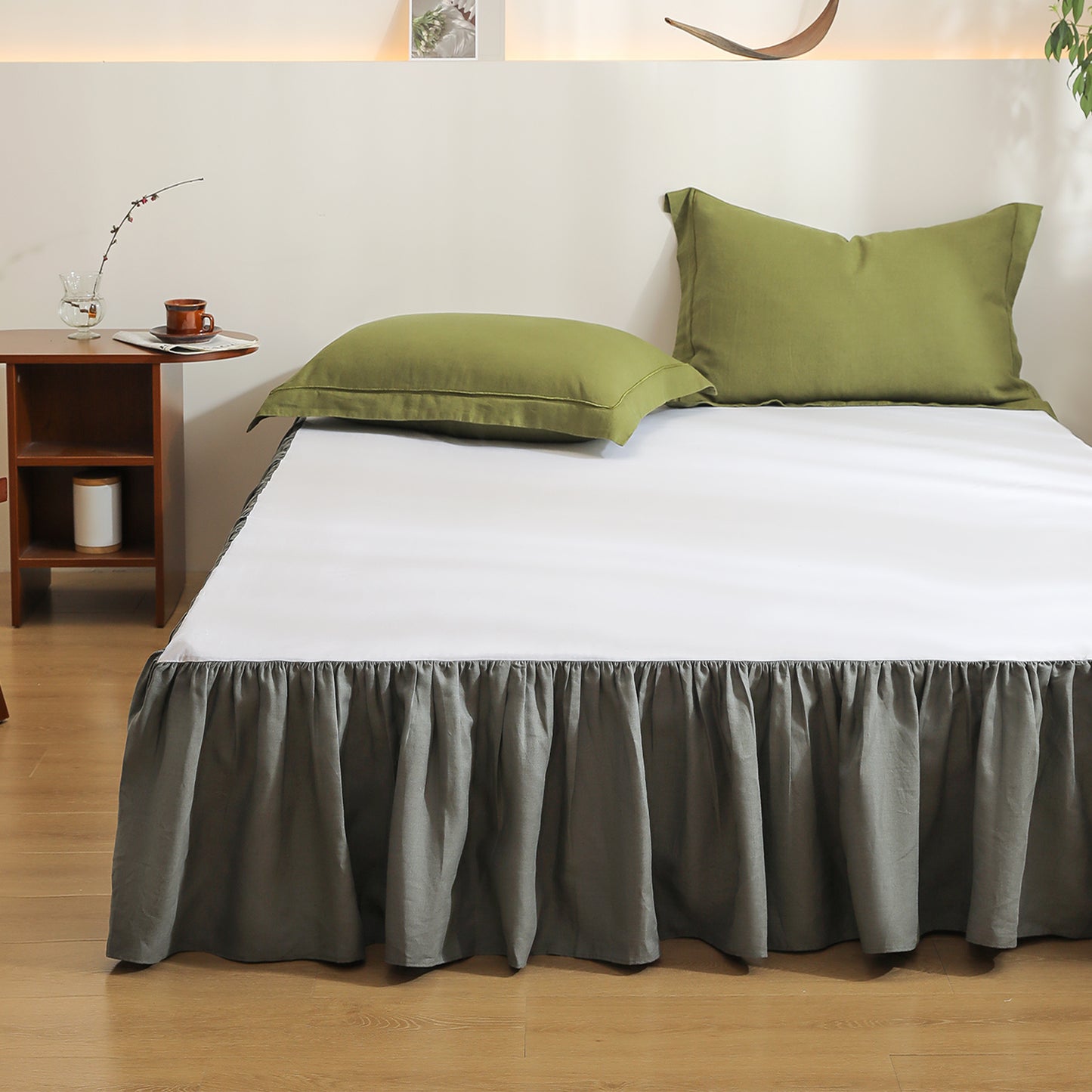 55% Linen + 45% Cotton Blend Bed Skirt - Ruffle